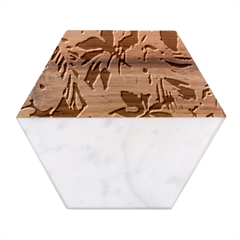 Hawaii T- Shirt Hawaii Christmas Flower Trend T- Shirt Marble Wood Coaster (hexagon) 