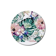 Hawaii T- Shirt Hawaii Flora T- Shirt Rubber Round Coaster (4 Pack) by EnriqueJohnson