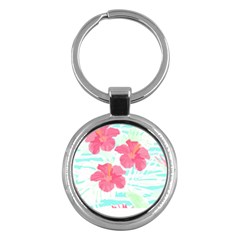 Hawaii T- Shirt Hawaii Floral Trend T- Shirt Key Chain (round) by EnriqueJohnson