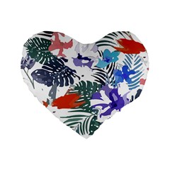 Hawaii T- Shirt Hawaii Flourish Pattern T- Shirt Standard 16  Premium Flano Heart Shape Cushions by EnriqueJohnson