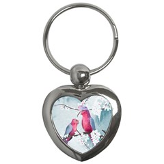 Watercolor Parrot Key Chain (heart) by SychEva