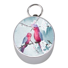 Watercolor Parrot Mini Silver Compasses by SychEva