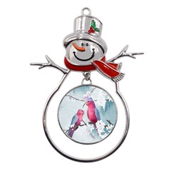 Watercolor Parrot Metal Snowman Ornament by SychEva