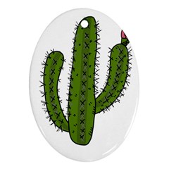 Cactus Desert Plants Rose Oval Ornament (two Sides) by uniart180623