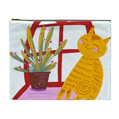 Cat Pet Ginger Art Animal Cartoon Cosmetic Bag (xl) by uniart180623