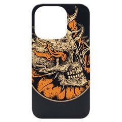 Human Skull  Skull Art Skeleton Illustration Iphone 14 Pro Black Uv Print Case by uniart180623