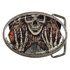 Gray And Multicolored Skeleton Illustration Belt Buckles by uniart180623