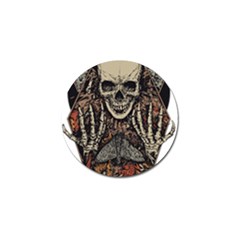Gray And Multicolored Skeleton Illustration Golf Ball Marker by uniart180623