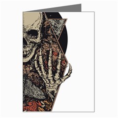 Gray And Multicolored Skeleton Illustration Greeting Card by uniart180623