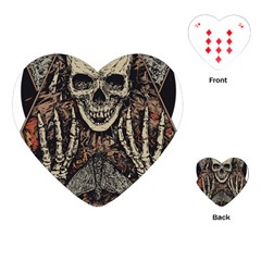 Gray And Multicolored Skeleton Illustration Playing Cards Single Design (heart) by uniart180623