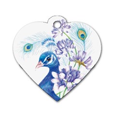 Peacock Dog Tag Heart (one Side) by uniart180623