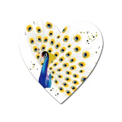 Bird Peafowl Peacock Animal Heart Magnet by uniart180623