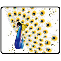 Bird Peafowl Peacock Animal Two Sides Fleece Blanket (medium) by uniart180623