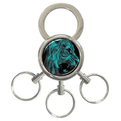 Angry Male Lion Predator Carnivore 3-ring Key Chain