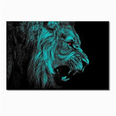 Angry Male Lion Predator Carnivore Postcards 5  X 7  (pkg Of 10) by uniart180623