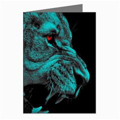 Angry Male Lion Predator Carnivore Greeting Cards (pkg Of 8) by uniart180623