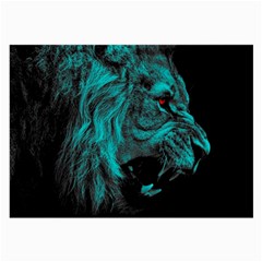 Angry Male Lion Predator Carnivore Large Glasses Cloth by uniart180623