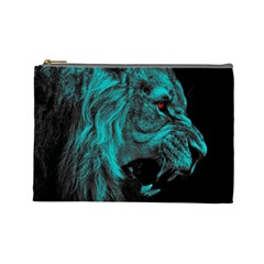 Angry Male Lion Predator Carnivore Cosmetic Bag (large) by uniart180623