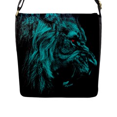 Angry Male Lion Predator Carnivore Flap Closure Messenger Bag (l) by uniart180623