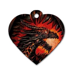 Dragon Dog Tag Heart (one Side) by uniart180623