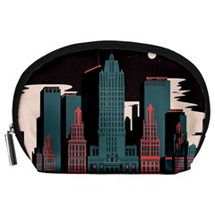 New York City Nyc Skyline Cityscape Accessory Pouch (large) by uniart180623