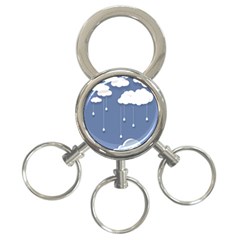 Clouds Rain Paper Raindrops Weather Sky Raining 3-ring Key Chain by uniart180623