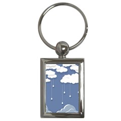 Clouds Rain Paper Raindrops Weather Sky Raining Key Chain (rectangle) by uniart180623