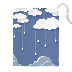 Clouds Rain Paper Raindrops Weather Sky Raining Drawstring Pouch (5xl) by uniart180623