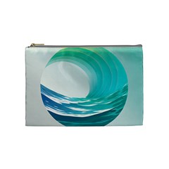 Tsunami Tidal Wave Wave Minimalist Ocean Sea Cosmetic Bag (medium) by uniart180623