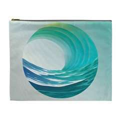 Tsunami Tidal Wave Wave Minimalist Ocean Sea Cosmetic Bag (xl) by uniart180623