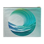 Tsunami Tidal Wave Wave Minimalist Ocean Sea Cosmetic Bag (XL) Back