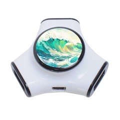 Waves Ocean Sea Tsunami Nautical Painting 3-port Usb Hub by uniart180623