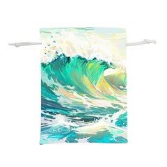 Waves Ocean Sea Tsunami Nautical Painting Lightweight Drawstring Pouch (l) by uniart180623