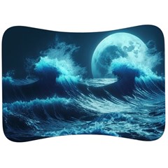 Moonlight High Tide Storm Tsunami Waves Ocean Sea Velour Seat Head Rest Cushion