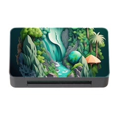 Waterfall Jungle Nature Paper Craft Trees Tropical Memory Card Reader With Cf by uniart180623