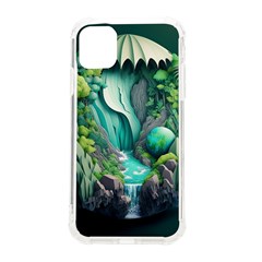 Waterfall Jungle Nature Paper Craft Trees Tropical Iphone 11 Tpu Uv Print Case by uniart180623