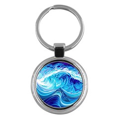 Tsunami Waves Ocean Sea Nautical Nature Water Key Chain (round)