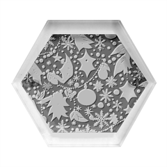 Christmas Pattern Hexagon Wood Jewelry Box by Valentinaart