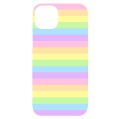 Cute Pastel Rainbow Stripes Iphone 14 Plus Black Uv Print Case by Ket1n9