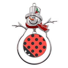 Abstract-bug-cubism-flat-insect Metal Snowman Ornament