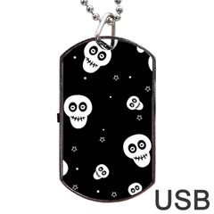 Skull Pattern Dog Tag Usb Flash (two Sides) by Ket1n9