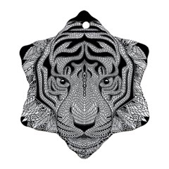 Tiger Head Snowflake Ornament (two Sides) by Ket1n9