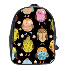 Cute Owls Pattern School Bag (large) by Ket1n9