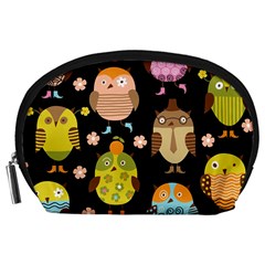 Cute Owls Pattern Accessory Pouch (large) by Ket1n9