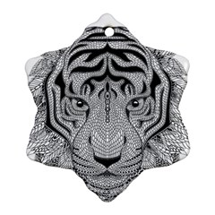 Tiger Head Snowflake Ornament (two Sides) by Ket1n9