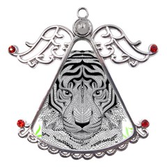 Tiger Head Metal Angel With Crystal Ornament by Ket1n9