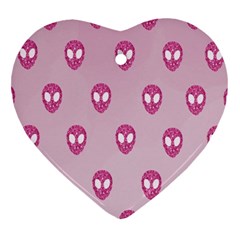 Alien Pattern Pink Ornament (heart)