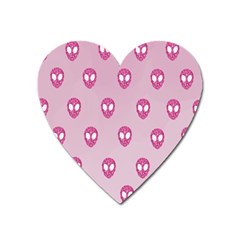 Alien Pattern Pink Heart Magnet by Ket1n9