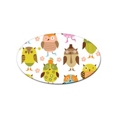 Cute Owls Pattern Sticker (Oval)
