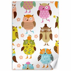 Cute Owls Pattern Canvas 20  x 30 